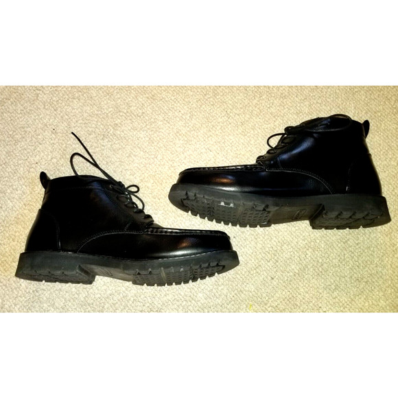 Mens Shoes-ROCKPORT-black faux leather \